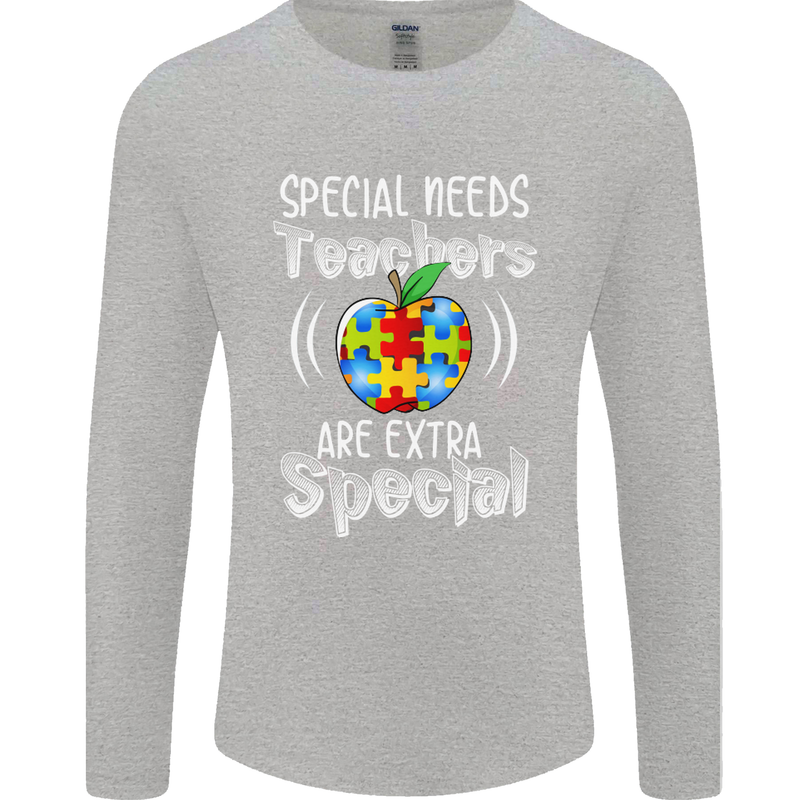 Special Needs Teachers Autism Autistic ASD Mens Long Sleeve T-Shirt Sports Grey