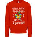 Special Needs Teachers Autism Autistic ASD Mens Sweatshirt Jumper Bright Red