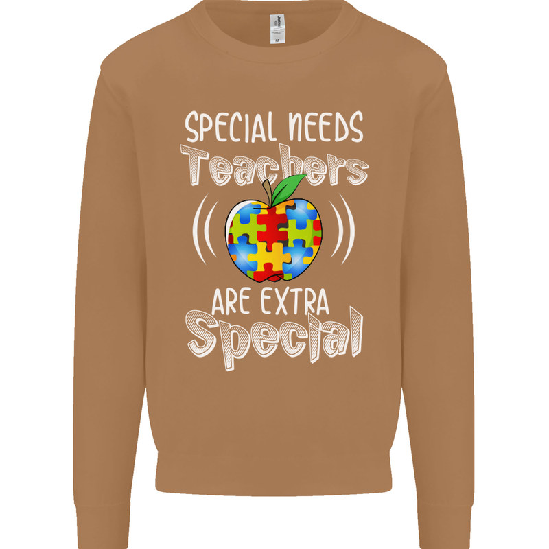 Special Needs Teachers Autism Autistic ASD Mens Sweatshirt Jumper Caramel Latte
