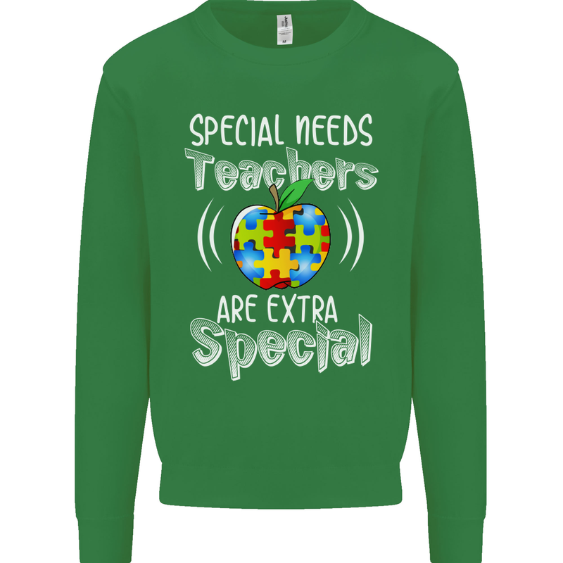 Special Needs Teachers Autism Autistic ASD Mens Sweatshirt Jumper Irish Green