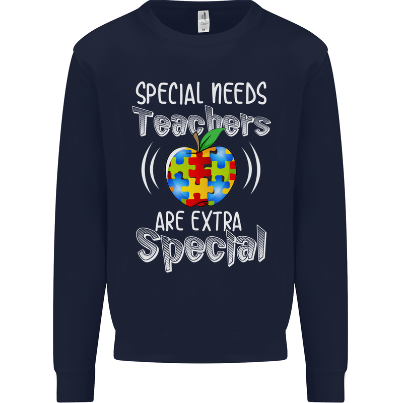 Special Needs Teachers Autism Autistic ASD Mens Sweatshirt Jumper Navy Blue