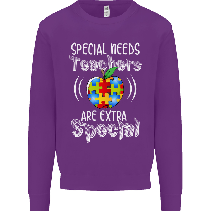 Special Needs Teachers Autism Autistic ASD Mens Sweatshirt Jumper Purple