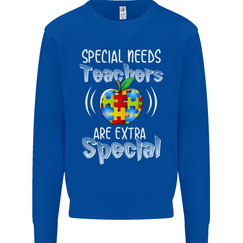 Special Needs Teachers Autism Autistic ASD Mens Sweatshirt Jumper Royal Blue