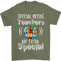Special Needs Teachers Autism Autistic ASD Mens T-Shirt Cotton Gildan Military Green