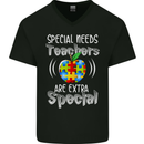 Special Needs Teachers Autism Autistic ASD Mens V-Neck Cotton T-Shirt Black