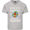 Special Needs Teachers Autism Autistic ASD Mens V-Neck Cotton T-Shirt Sports Grey