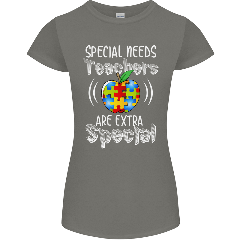 Special Needs Teachers Autism Autistic ASD Womens Petite Cut T-Shirt Charcoal