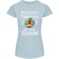 Special Needs Teachers Autism Autistic ASD Womens Petite Cut T-Shirt Light Blue