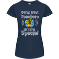 Special Needs Teachers Autism Autistic ASD Womens Petite Cut T-Shirt Navy Blue