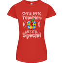 Special Needs Teachers Autism Autistic ASD Womens Petite Cut T-Shirt Red