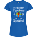 Special Needs Teachers Autism Autistic ASD Womens Petite Cut T-Shirt Royal Blue