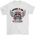 Speed Zone Motorcycle Motorbike Biker Mens T-Shirt Cotton Gildan White