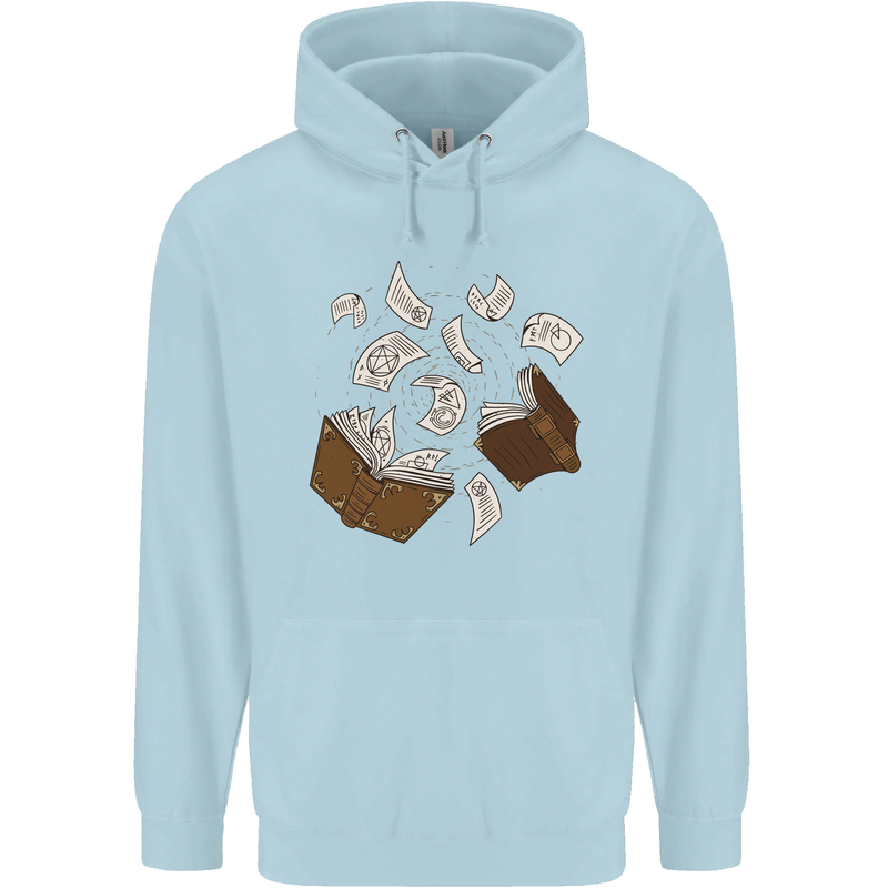 Spell Book Magic Magician Magical Childrens Kids Hoodie Light Blue