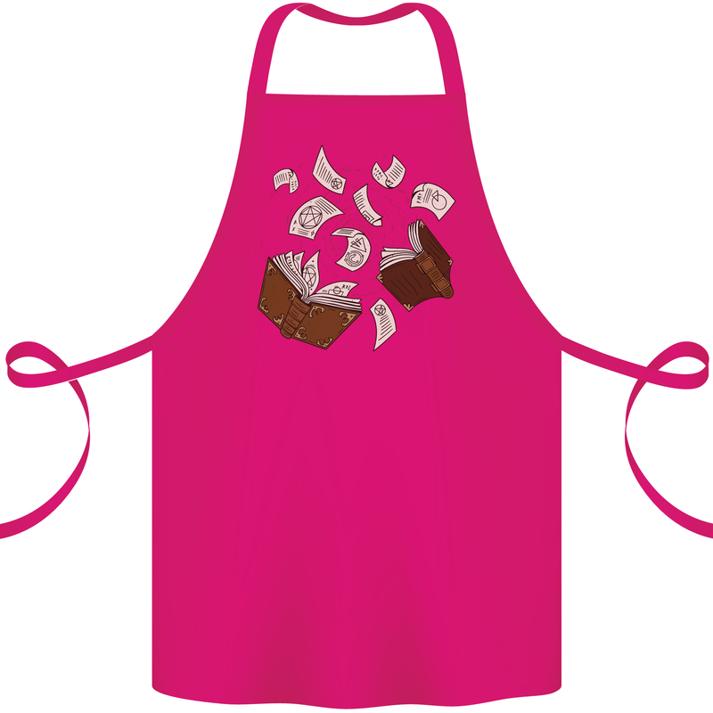 Spell Book Magic Magician Magical Cotton Apron 100% Organic Pink