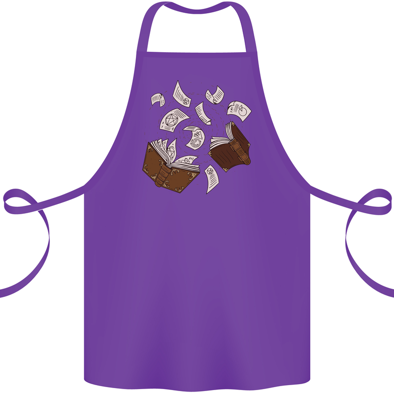 Spell Book Magic Magician Magical Cotton Apron 100% Organic Purple