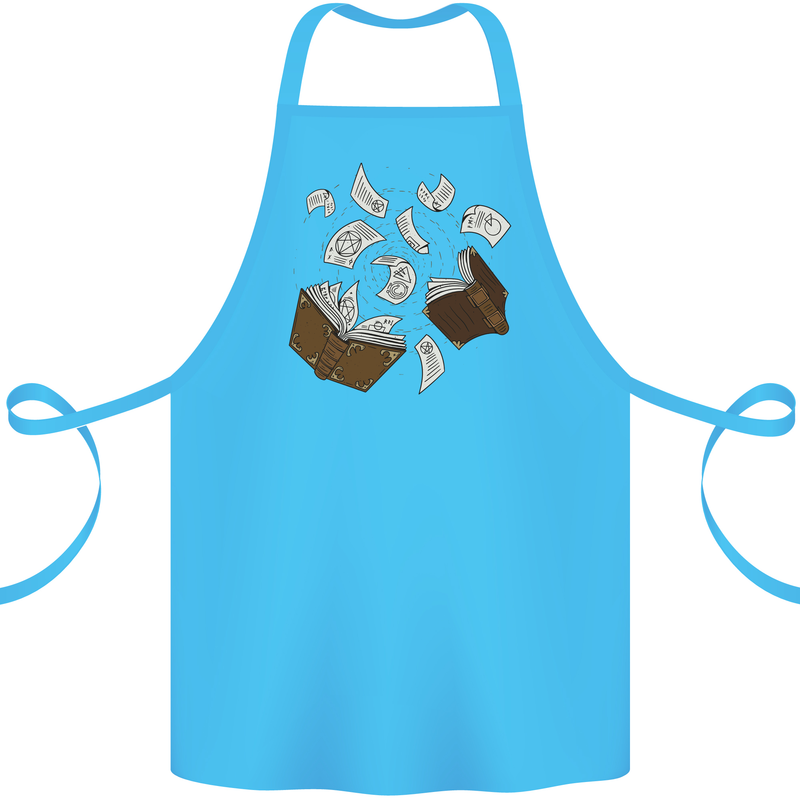 Spell Book Magic Magician Magical Cotton Apron 100% Organic Turquoise