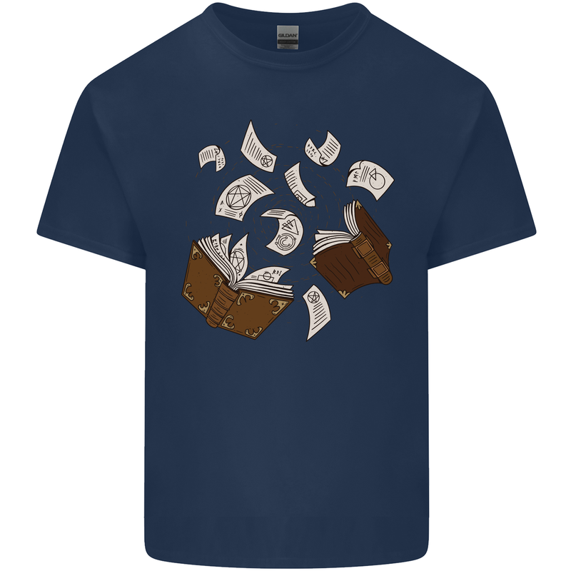 Spell Book Magic Magician Magical Kids T-Shirt Childrens Navy Blue