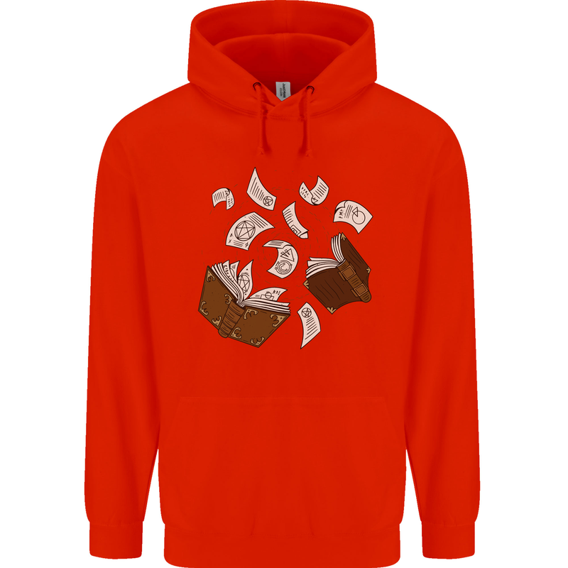 Spell Book Magic Magician Magical Mens 80% Cotton Hoodie Bright Red