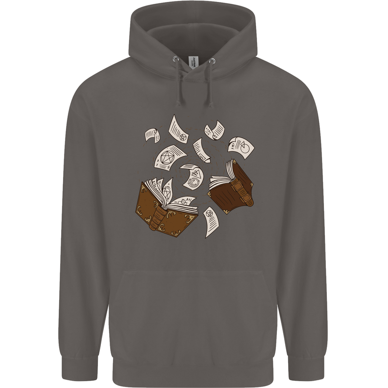 Spell Book Magic Magician Magical Mens 80% Cotton Hoodie Charcoal