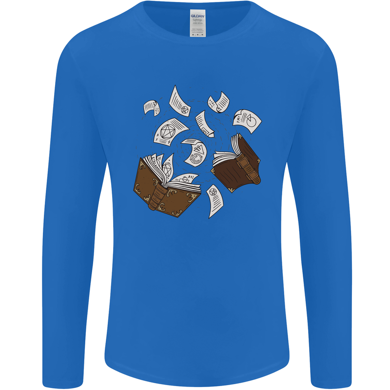 Spell Book Magic Magician Magical Mens Long Sleeve T-Shirt Royal Blue