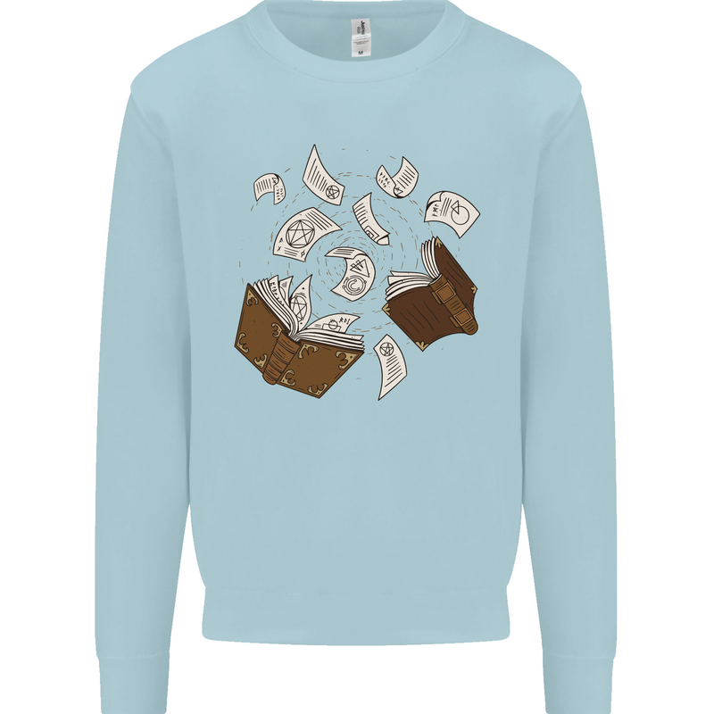 Spell Book Magic Magician Magical Mens Sweatshirt Jumper Light Blue