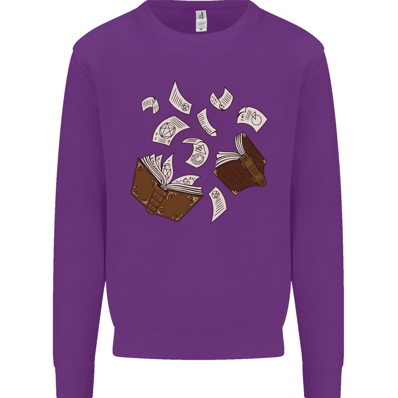 Spell Book Magic Magician Magical Mens Sweatshirt Jumper Purple