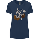 Spell Book Magic Magician Magical Womens Wider Cut T-Shirt Navy Blue