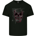 Spider Web Skull Mens Cotton T-Shirt Tee Top Black