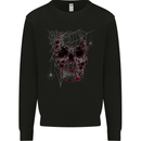 Spider Web Skull Mens Sweatshirt Jumper Black