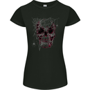 Spider Web Skull Womens Petite Cut T-Shirt Black