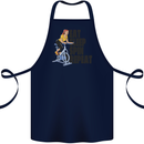 Spinning Eat Sleep Spin Repeat Cycling Cotton Apron 100% Organic Navy Blue