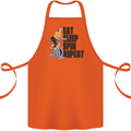 Spinning Eat Sleep Spin Repeat Cycling Cotton Apron 100% Organic Orange