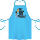 Spinning Eat Sleep Spin Repeat Cycling Cotton Apron 100% Organic Turquoise