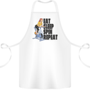 Spinning Eat Sleep Spin Repeat Cycling Cotton Apron 100% Organic White