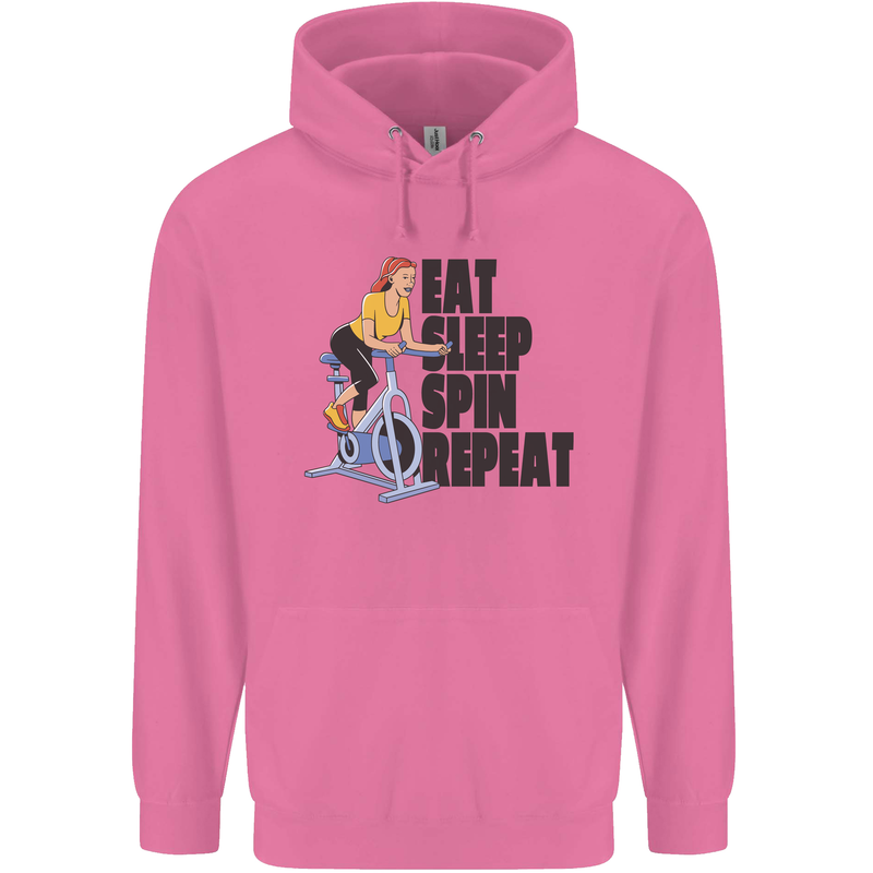 Spinning Eat Sleep Spin Repeat Cycling Mens 80% Cotton Hoodie Azelea