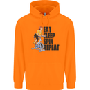 Spinning Eat Sleep Spin Repeat Cycling Mens 80% Cotton Hoodie Orange