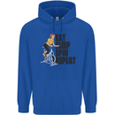 Spinning Eat Sleep Spin Repeat Cycling Mens 80% Cotton Hoodie Royal Blue