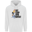 Spinning Eat Sleep Spin Repeat Cycling Mens 80% Cotton Hoodie White