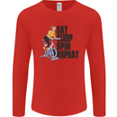 Spinning Eat Sleep Spin Repeat Cycling Mens Long Sleeve T-Shirt Red
