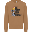 Spinning Eat Sleep Spin Repeat Cycling Mens Sweatshirt Jumper Caramel Latte