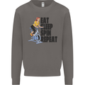 Spinning Eat Sleep Spin Repeat Cycling Mens Sweatshirt Jumper Charcoal