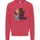 Spinning Eat Sleep Spin Repeat Cycling Mens Sweatshirt Jumper Heliconia