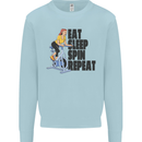 Spinning Eat Sleep Spin Repeat Cycling Mens Sweatshirt Jumper Light Blue