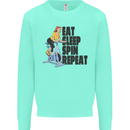 Spinning Eat Sleep Spin Repeat Cycling Mens Sweatshirt Jumper Peppermint