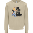 Spinning Eat Sleep Spin Repeat Cycling Mens Sweatshirt Jumper Sand