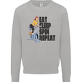 Spinning Eat Sleep Spin Repeat Cycling Mens Sweatshirt Jumper Sports Grey