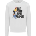 Spinning Eat Sleep Spin Repeat Cycling Mens Sweatshirt Jumper White