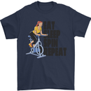 Spinning Eat Sleep Spin Repeat Cycling Mens T-Shirt Cotton Gildan Navy Blue