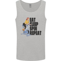Spinning Eat Sleep Spin Repeat Cycling Mens Vest Tank Top Sports Grey