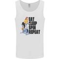 Spinning Eat Sleep Spin Repeat Cycling Mens Vest Tank Top White